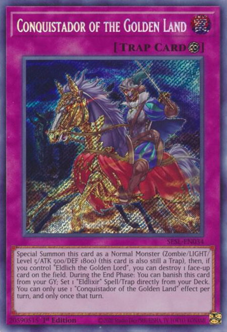 Conquistador of the Golden Land - Secret Slayers YuGiOh trading card