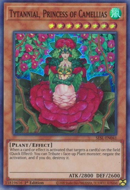 Tytannial, Princess of Camellias - Secret Slayers YuGiOh trading card