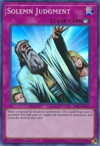 Solemn Judgment - Secret Slayers (SESL) #SESL-EN045 - Super Rare YuGiOh Trading Card