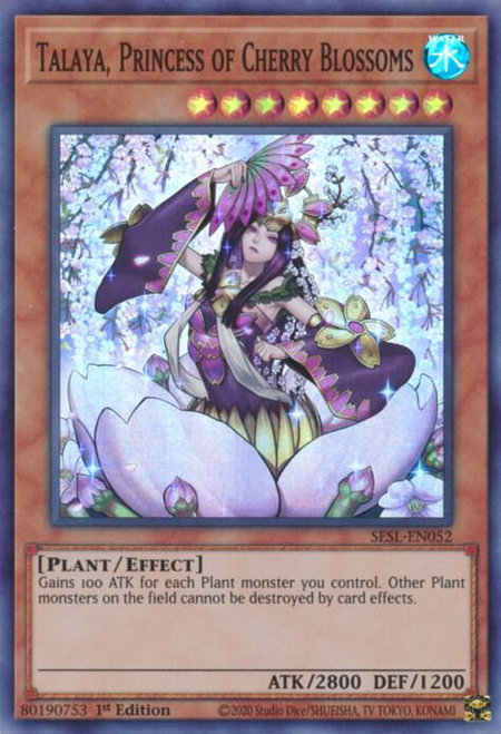 Talaya, Princess of Cherry Blossoms - Secret Slayers YuGiOh trading card