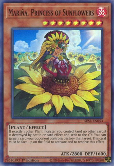 Mariña, Princess of Sunflowers - Secret Slayers YuGiOh trading card