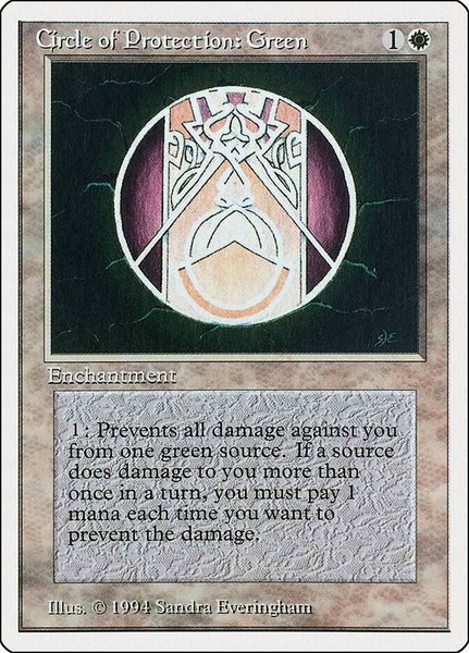 Circle of Protection: Green - Summer Magic Magic: The Gathering trading card