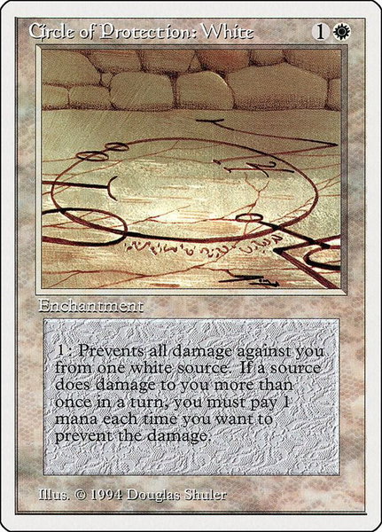 Circle of Protection: White - Summer Magic Magic: The Gathering trading card