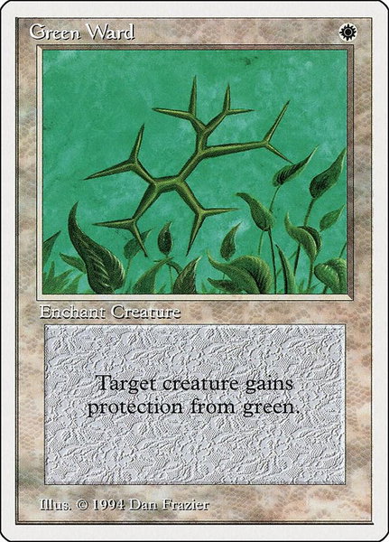 Green Ward trading card from Summer Magic Green Ward - Summer Magic Magic: The Gathering trading card