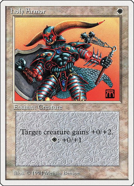 Holy Armor trading card from Summer Magic Holy Armor - Summer Magic Magic: The Gathering trading card