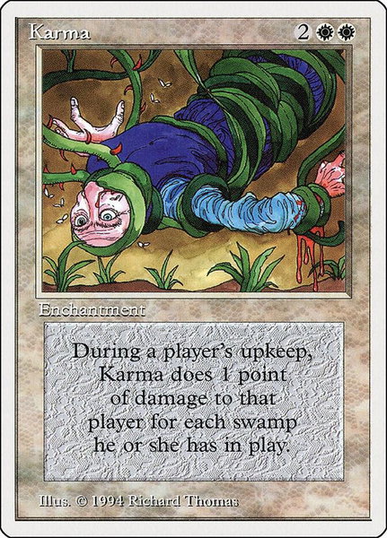 Karma trading card from Summer Magic Karma - Summer Magic Magic: The Gathering trading card