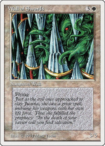 Wall of Swords trading card from Summer Magic Wall of Swords - Summer Magic Magic: The Gathering trading card