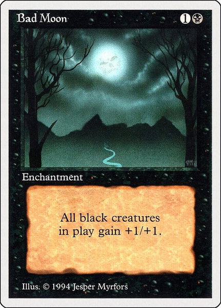 Bad Moon trading card from Summer Magic Bad Moon - Summer Magic Magic: The Gathering trading card
