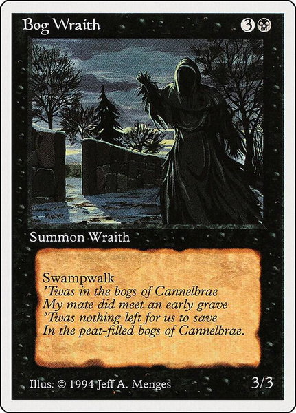Bog Wraith trading card from Summer Magic Bog Wraith - Summer Magic Magic: The Gathering trading card