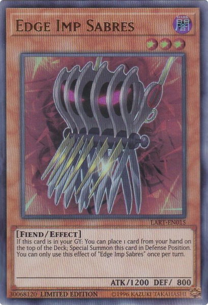 Edge Imp Sabres trading card from The Lost Art Promotion Edge Imp Sabres - The Lost Art Promotion YuGiOh trading card
