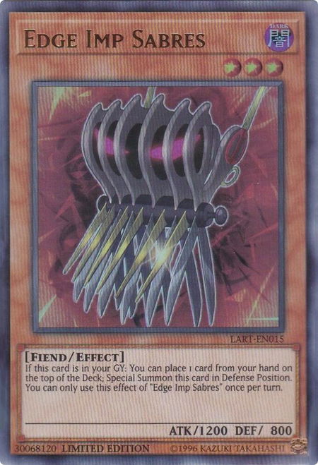 Edge Imp Sabres trading card from The Lost Art Promotion Edge Imp Sabres - The Lost Art Promotion YuGiOh trading card