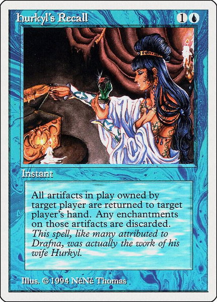 Hurkyl's Recall trading card from Summer Magic Hurkyl's Recall - Summer Magic Magic: The Gathering trading card