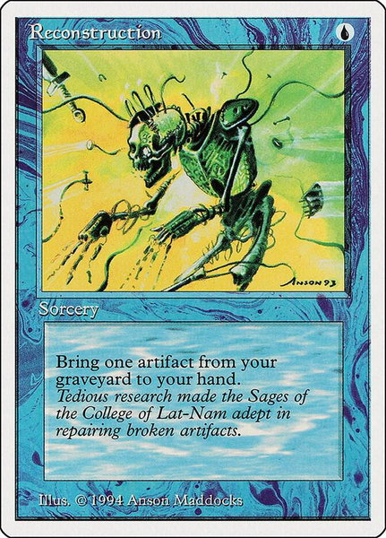 Reconstruction trading card from Summer Magic Reconstruction - Summer Magic Magic: The Gathering trading card