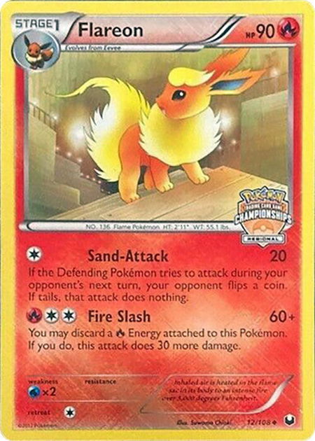 Flareon - 12/108 (Regional Championships) - League & Championship Cards Pokémon trading card
