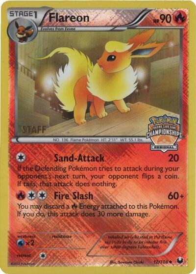 Flareon - 12/108 (Regional Championships) [Staff] - League & Championship Cards Pokémon trading card