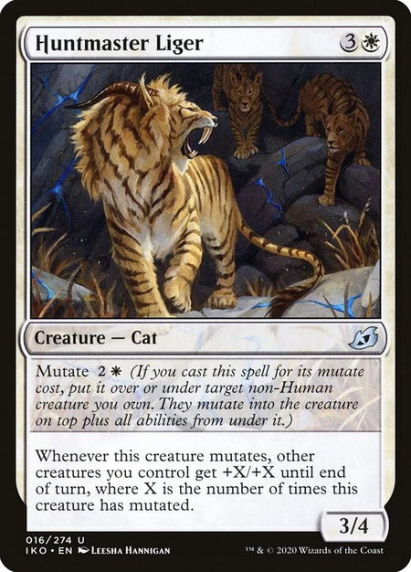 Huntmaster Liger trading card from Ikoria: Lair of Behemoths Huntmaster Liger - Ikoria: Lair of Behemoths Magic: The Gathering trading card