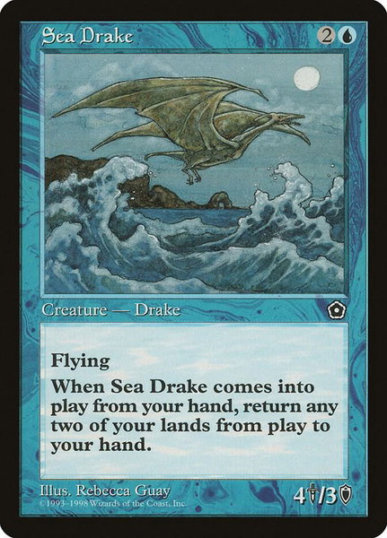 Sea Drake trading card from Portal Second Age Sea Drake - Portal Second Age Magic: The Gathering trading card