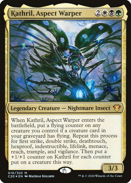 Kathril, Aspect Warper trading card from Commander 2020 Kathril, Aspect Warper - Commander 2020 Magic: The Gathering trading card