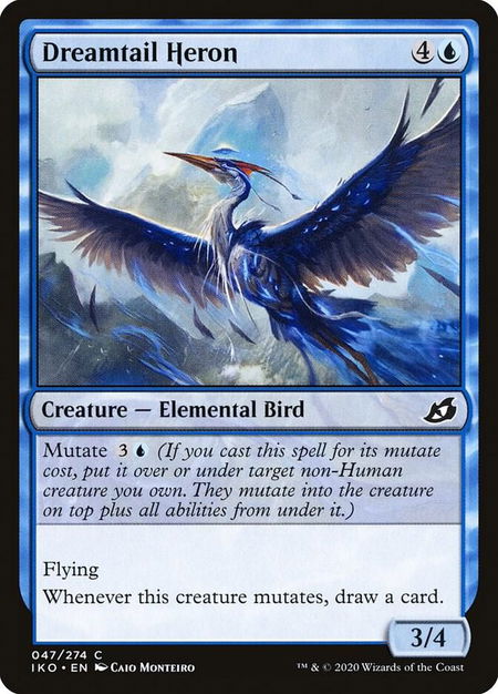 Dreamtail Heron trading card from Ikoria: Lair of Behemoths Dreamtail Heron - Ikoria: Lair of Behemoths Magic: The Gathering trading card