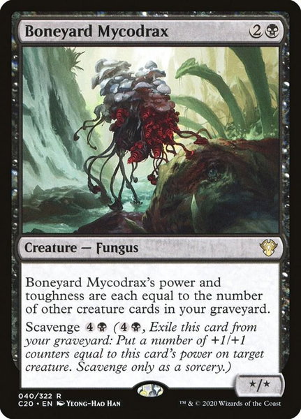 Boneyard Mycodrax trading card from Commander 2020 Boneyard Mycodrax - Commander 2020 Magic: The Gathering trading card