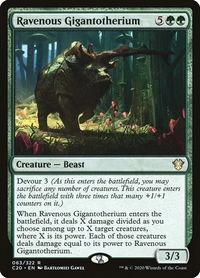 Ravenous Gigantotherium - Commander 2020 (C20) #63 - Rare Magic: The Gathering Trading Card