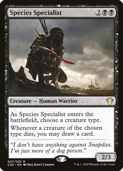 Species Specialist - Commander 2020 Magic: The Gathering trading card