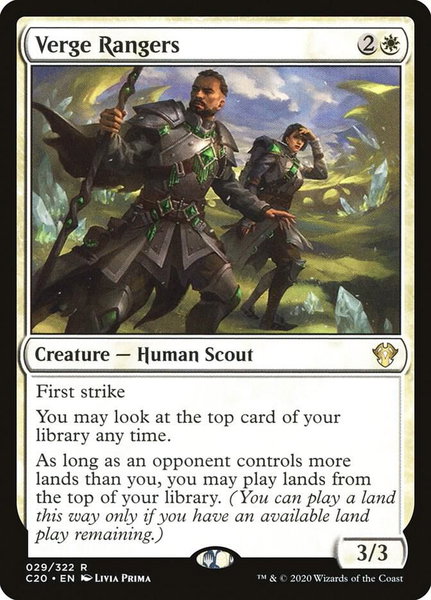 Verge Rangers trading card from Commander 2020 Verge Rangers - Commander 2020 Magic: The Gathering trading card