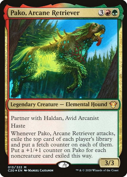 Pako, Arcane Retriever trading card from Commander 2020 Pako, Arcane Retriever - Commander 2020 Magic: The Gathering trading card