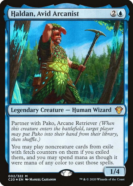 Haldan, Avid Arcanist trading card from Commander 2020 Haldan, Avid Arcanist - Commander 2020 Magic: The Gathering trading card