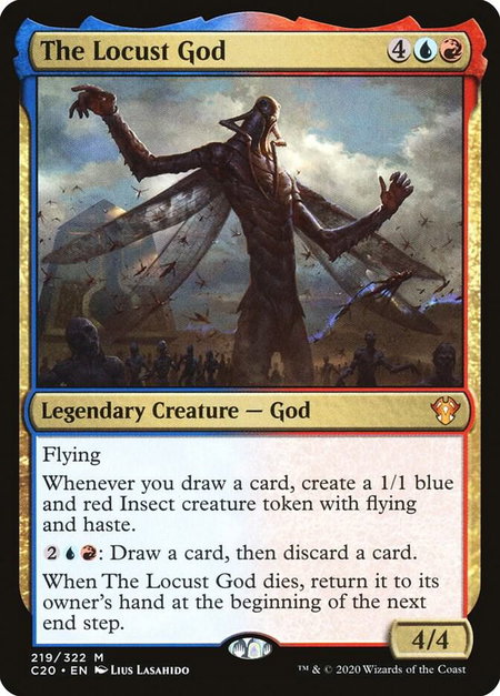 The Locust God trading card from Commander 2020 The Locust God - Commander 2020 Magic: The Gathering trading card