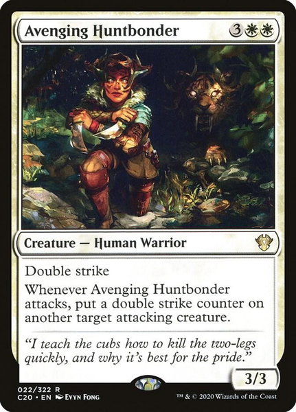 Avenging Huntbonder trading card from Commander 2020 Avenging Huntbonder - Commander 2020 Magic: The Gathering trading card