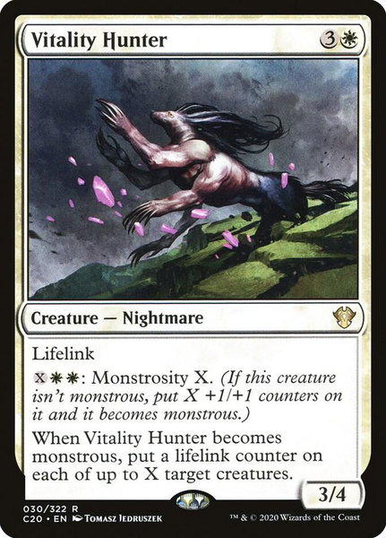 Vitality Hunter trading card from Commander 2020 Vitality Hunter - Commander 2020 Magic: The Gathering trading card
