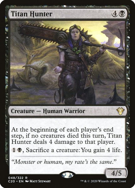 Titan Hunter trading card from Commander 2020 Titan Hunter - Commander 2020 Magic: The Gathering trading card