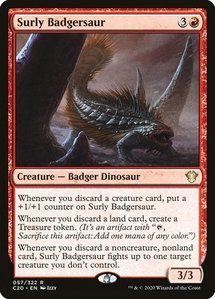 Surly Badgersaur - Commander 2020 (C20) #57 - Rare Magic: The Gathering Trading Card