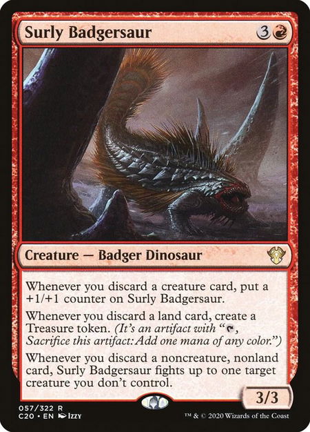 Surly Badgersaur - Commander 2020 Magic: The Gathering trading card