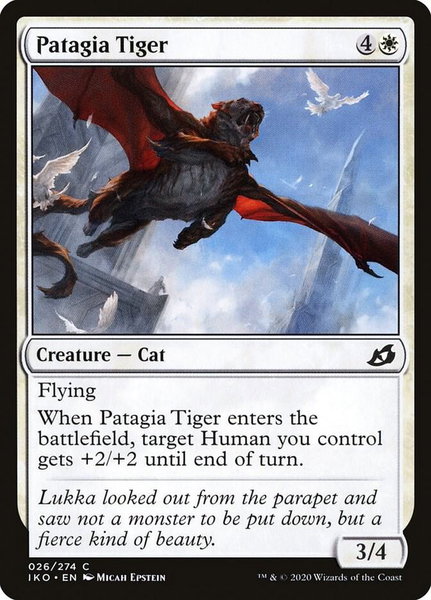 Patagia Tiger trading card from Ikoria: Lair of Behemoths Patagia Tiger - Ikoria: Lair of Behemoths Magic: The Gathering trading card