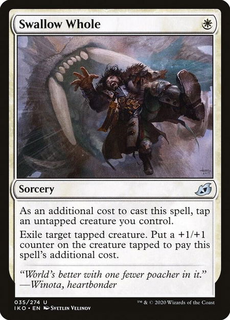 Swallow Whole trading card from Ikoria: Lair of Behemoths Swallow Whole - Ikoria: Lair of Behemoths Magic: The Gathering trading card