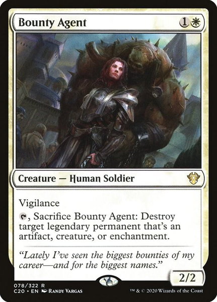 Bounty Agent trading card from Commander 2020 Bounty Agent - Commander 2020 Magic: The Gathering trading card