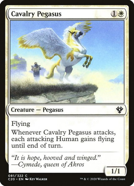 Cavalry Pegasus trading card from Commander 2020 Cavalry Pegasus - Commander 2020 Magic: The Gathering trading card