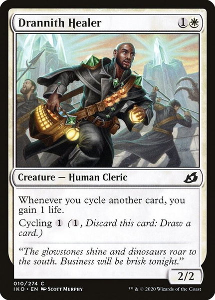 Drannith Healer trading card from Ikoria: Lair of Behemoths Drannith Healer - Ikoria: Lair of Behemoths Magic: The Gathering trading card