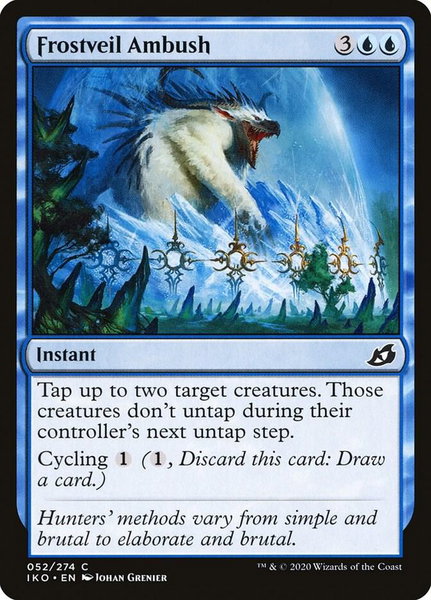 Frostveil Ambush trading card from Ikoria: Lair of Behemoths Frostveil Ambush - Ikoria: Lair of Behemoths Magic: The Gathering trading card