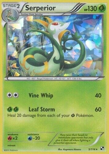 Serperior - 5/114 (Cracked Ice Holo) trading card from Deck Exclusives Serperior - 5/114 (Cracked Ice Holo) - Deck Exclusives Pokémon trading card