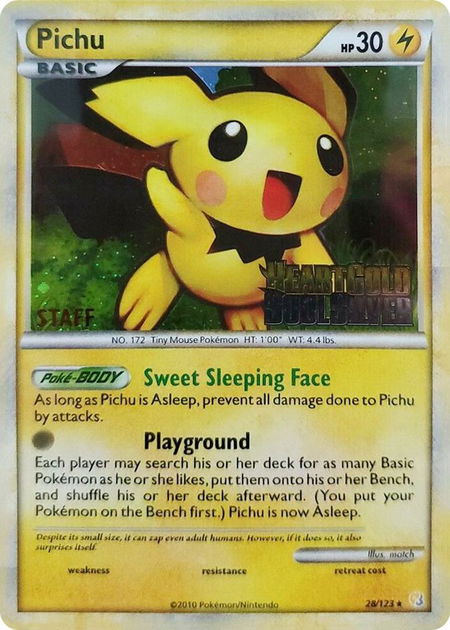 Pichu - 28/123 (Prerelease) [Staff] - Nintendo Promos Pokémon trading card