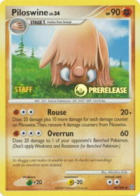 Piloswine - 46/100 (Prerelease) [Staff] - Nintendo Promos (PR) #46/100 - Rare Pokémon Trading Card