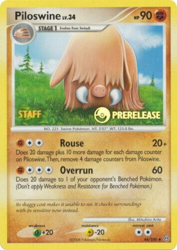 Piloswine - 46/100 (Prerelease) [Staff] - Nintendo Promos Pokémon trading card