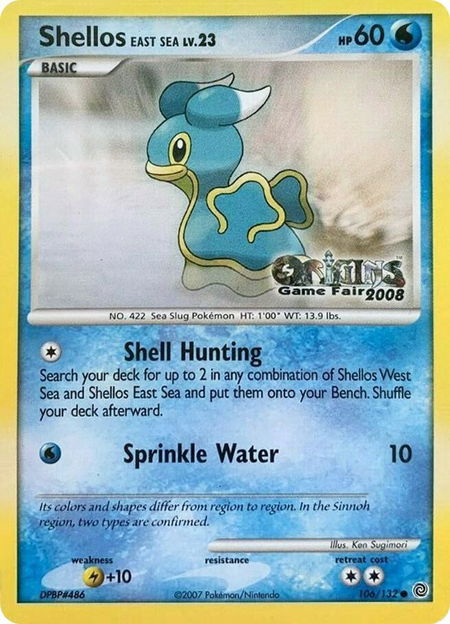 Shellos East Sea - 106/132 (Origins Game Fair 2008) - Nintendo Promos Pokémon trading card