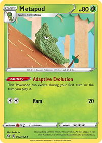 Metapod - SWSH02: Rebel Clash (SWSH02) #002/192 - Uncommon Pokémon Trading Card