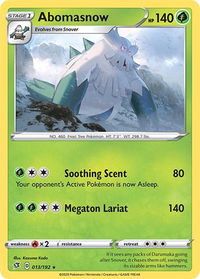 Abomasnow - SWSH02: Rebel Clash (SWSH02) #013/192 - Rare Pokémon Trading Card