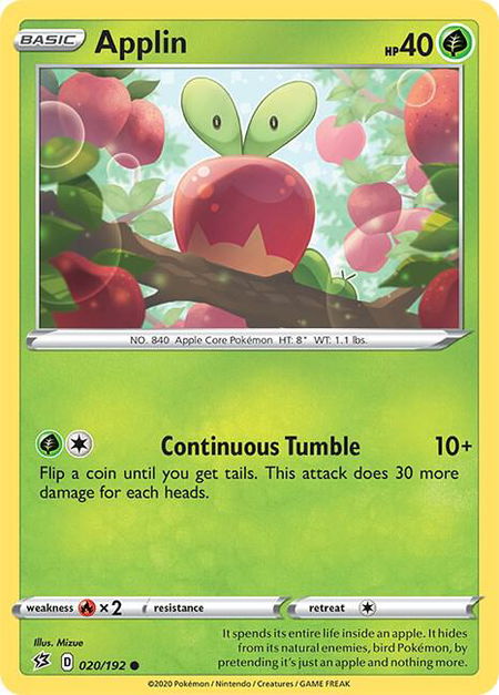 Applin (20) - SWSH02: Rebel Clash Pokémon trading card