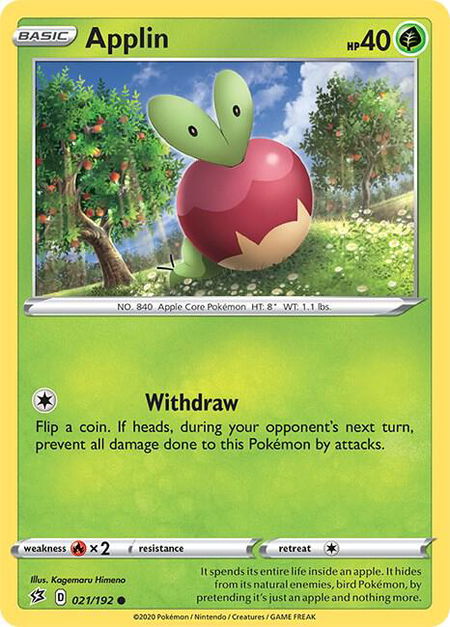 Applin (21) - SWSH02: Rebel Clash Pokémon trading card